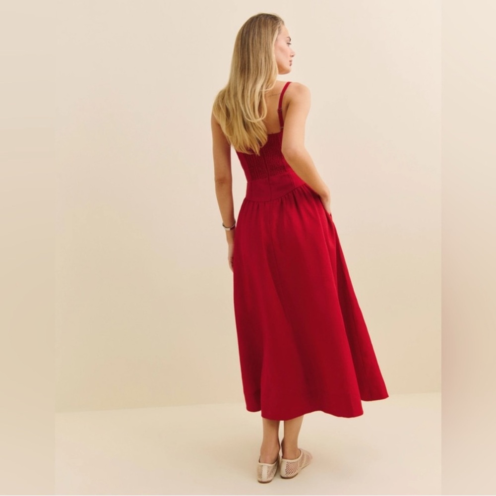 Reformation Katarin Linen Dress In Lipstick, brand new with tags - never worn. - Picture 3 of 6
